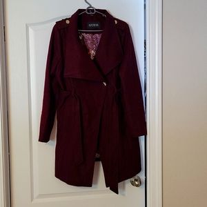 Guess, extra large, burgundy pea coat